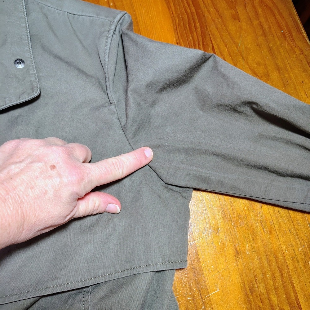 Women‎ Army Green Utility Jacket Drawstring Waist Field Coat Size M - Picture 7 of 11